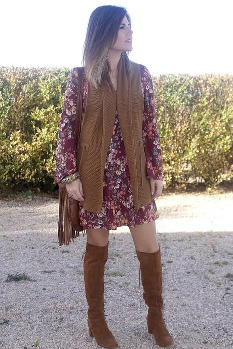 Vestido boho/hippie de flores: outfits