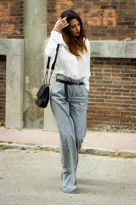 Gray Palazzo Pants