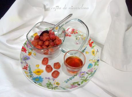 Tomates cherry en almíbar oriental