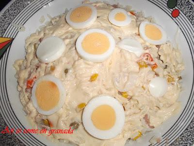 Ensalada de arroz con mayonesa