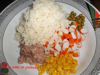 Ensalada de arroz con mayonesa