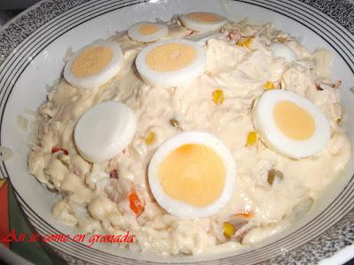 Ensalada de arroz con mayonesa