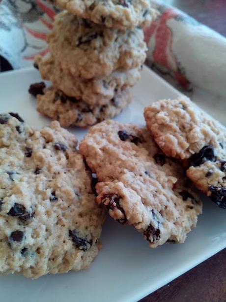 Galletas de avena, pasas y chocolate