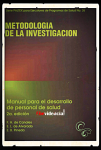 Metodologia de la investigacion: Manual para el desarrollo de personal de salud.