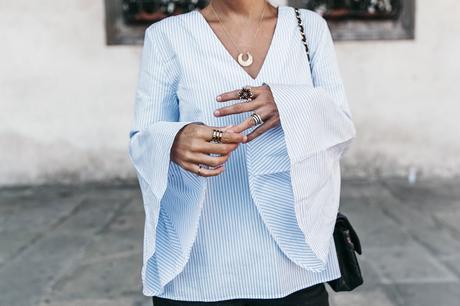 Florence-Collage_On_The_Road-Black_Jeans-Chanel_Slingback_Shoes-Blue_Shirt-Uterque-Topknot-Outfit-90