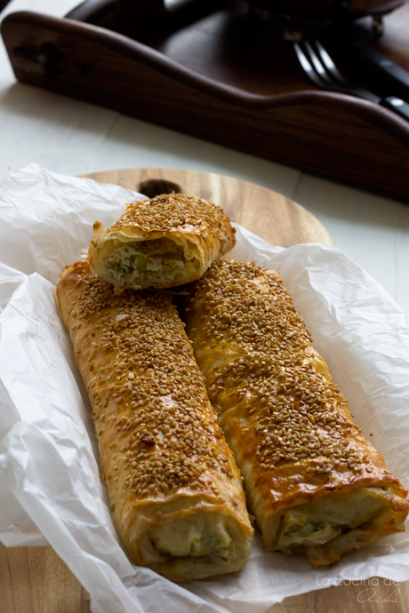 Borek de puerro y ricotta