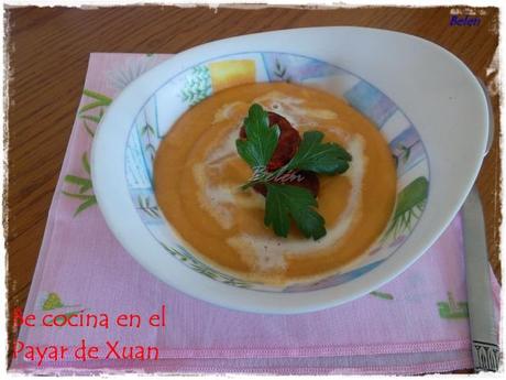 Crema de garbanzos con pimentón