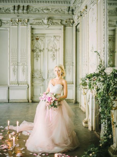 Pink princess wedding dress | Rodion Shapor Photography | see more on: http://burnettsboards.com/2015/12/fairytale-rose-quartz-wedding-inspiration/: 