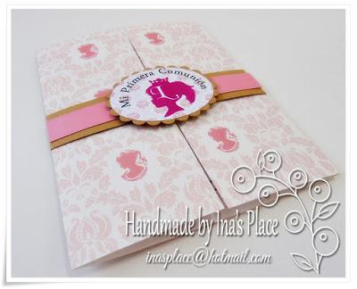 Invitación Mi Primera Comunión - Sweet Princess Damask.