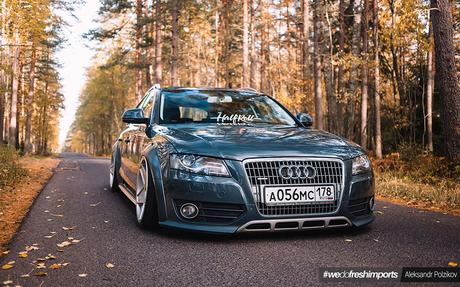 Audi A4 Allroad stance desde Rusia. Miedo a las alturas