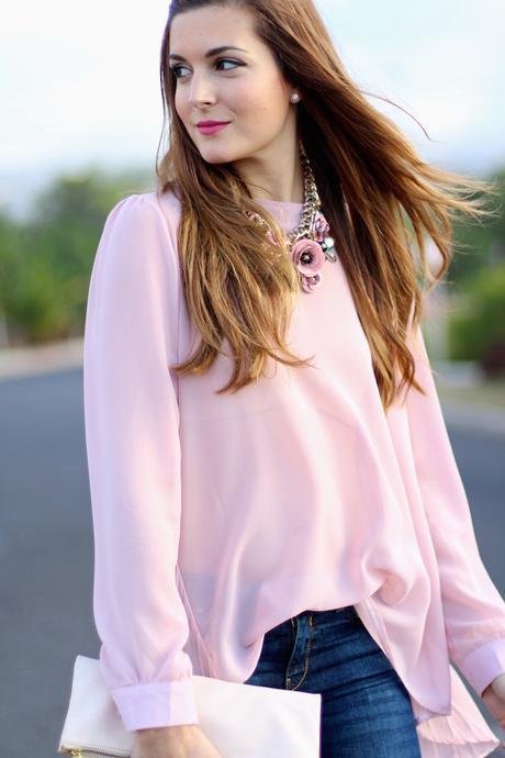 Pleated Pink Blouse