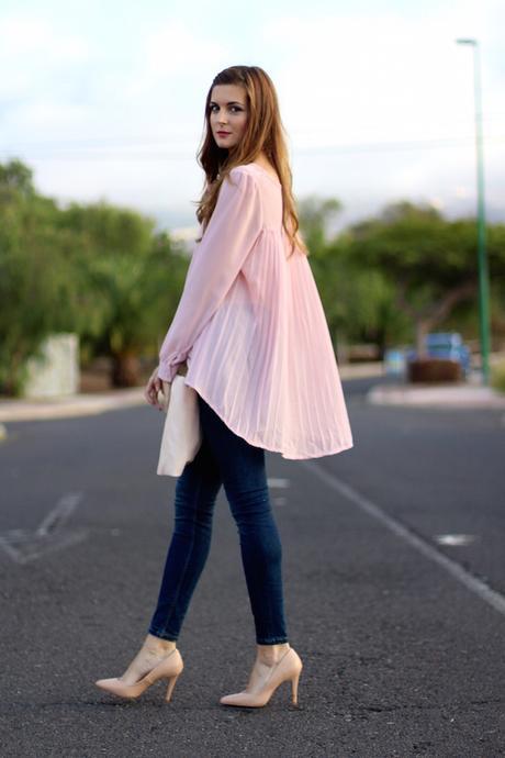 Pleated Pink Blouse