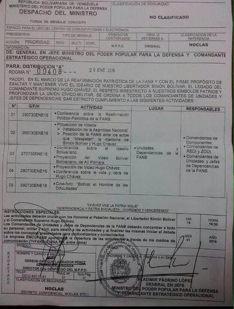 Orden de Padrino que viola la constitución venezolana