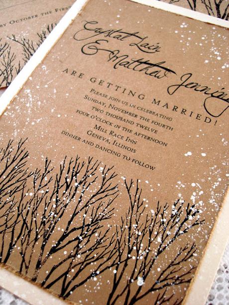 Invitación de boda con nieve - Foto: Etsy 