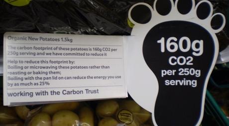 Ejemplo de etiqueta de huella de carbono de empresa de distribución