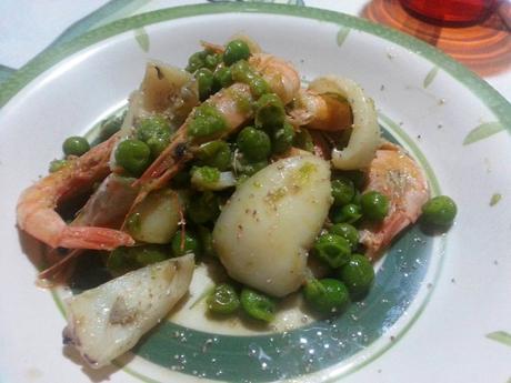 Sepia con guisantes y gambas - Seppie con piselli e gamberi - Cuttlefish with peas and shrimp seppiegamberipiselli