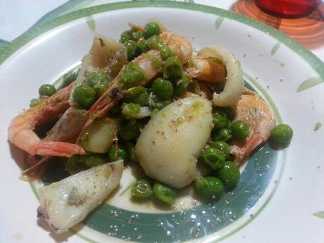 Sepia con guisantes y gambas - Seppie con piselli e gamberi - Cuttlefish with peas and shrimp seppiegamberipiselli4