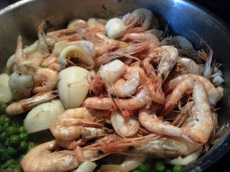 Sepia con guisantes y gambas – Seppie con piselli e gamberi seppiegamberipiselli3