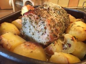 Pulpa de cerdo al horno, receta chilena