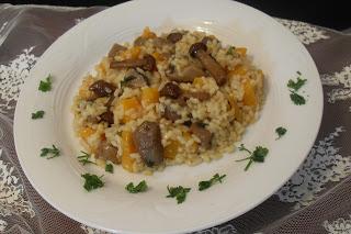 Rissoto de setas variadas y calabaza