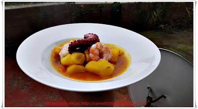 Patatas guisadas con pulpo