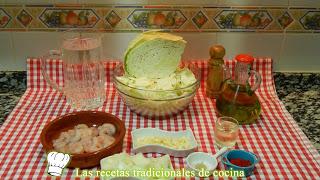 Receta de repollo salteado con gambas