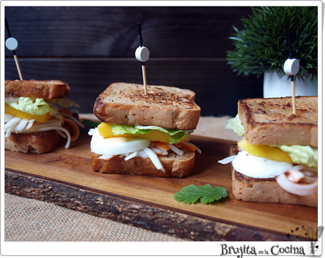 Sandwich Sin gluten de cangrejo y mango