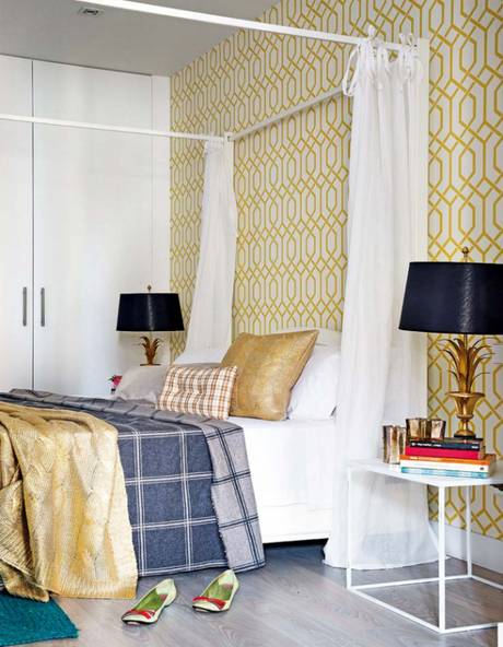 Decorados a todo color. Vitalidad en el centro de Madrid dormitorio abierto al salon