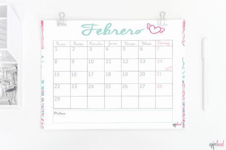 Freebie: Calendario Febrero