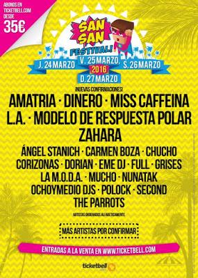 SanSan Festival 2016 Confirma a L.A, Miss Caffeina, Amatria, Modelo de Respuesta Polar...