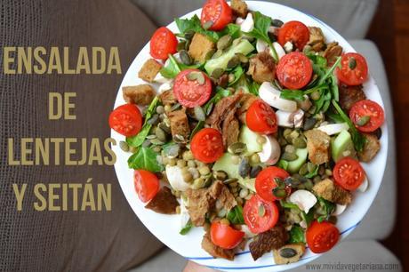 Ensalada de lentejas y seitán