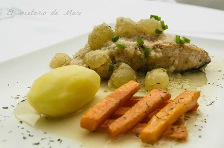 Salmón al cava con uvas 1