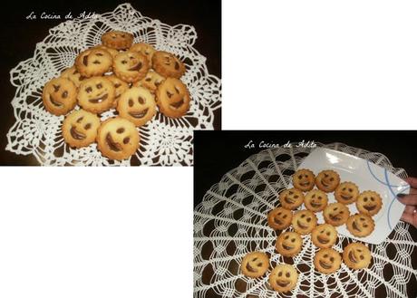 Galletas  de caritas, con chocolate