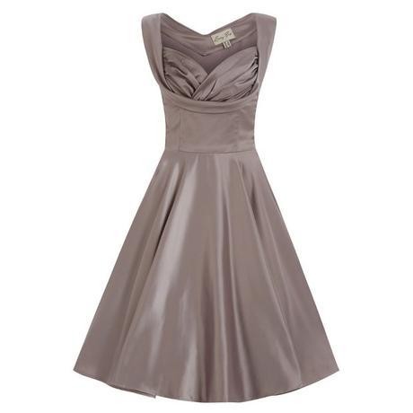 Invitadas con un toque 50s Vestido satinado gris 50s