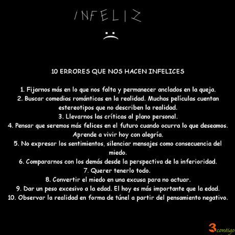 10 errores que nos hacen infelices 10 errores infelices