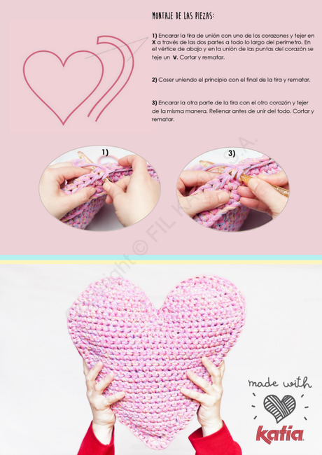 2 TUTORIALES DIY : Cojínes corazón de trapillo/crochet/ganchillo/amigurumi xxl 2 TUTORIALES DIY : Cojínes corazón de trapillo/crochet/ganchillo/amigurumi xxl