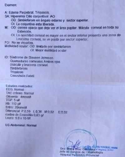 Otra página de la historia clínica