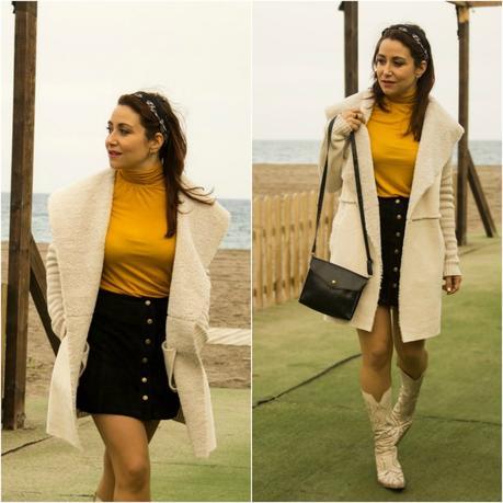 Mostaza y Falda abotonada-Mustard and Buttoned Skirt