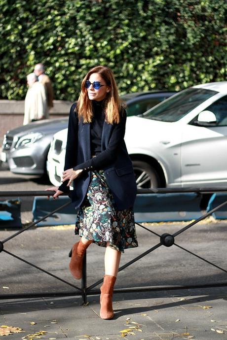 Vestido de flores y chaleco