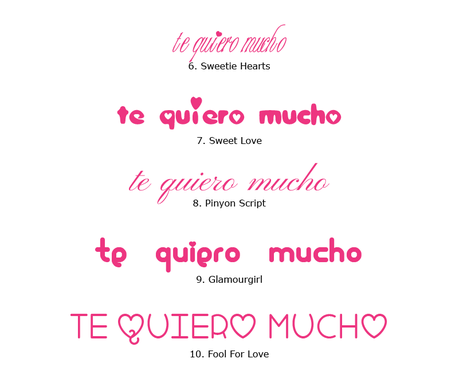 14 TIPOGRAFIAS PARA SAN VALENTIN