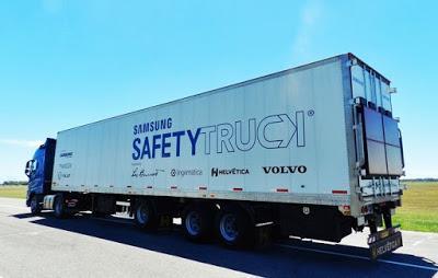 La original propuesta tecnológica de samsung para sobrepasar camiones en las rutas da sus primeros paseos por Argentina