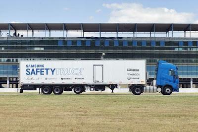 La original propuesta tecnológica de samsung para sobrepasar camiones en las rutas da sus primeros paseos por Argentina