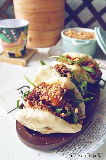 Gua Bao con panceta al estilo oriental.