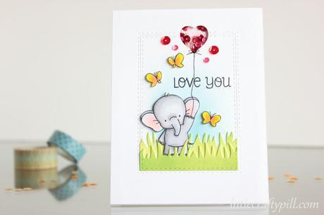 Cute Valentine's card with mini shaker