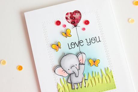Cute Valentine's card with mini shaker