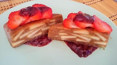 Tarta helada de manzana y plátano