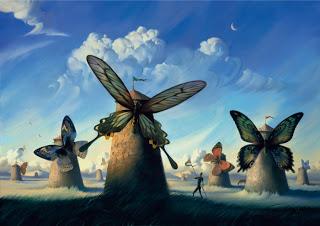 Surrealismo con mariposas en las de obras del pintor Vladimir Kush