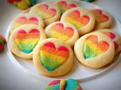 Galletas corazones arcoiris