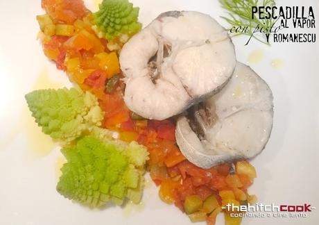 PESCADILLA AL VAPOR CON PISTO Y ROMANESCU