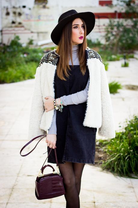 white fur coat